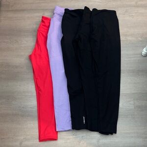 Girls Active Leggings Pack - Black, Purple, Red
